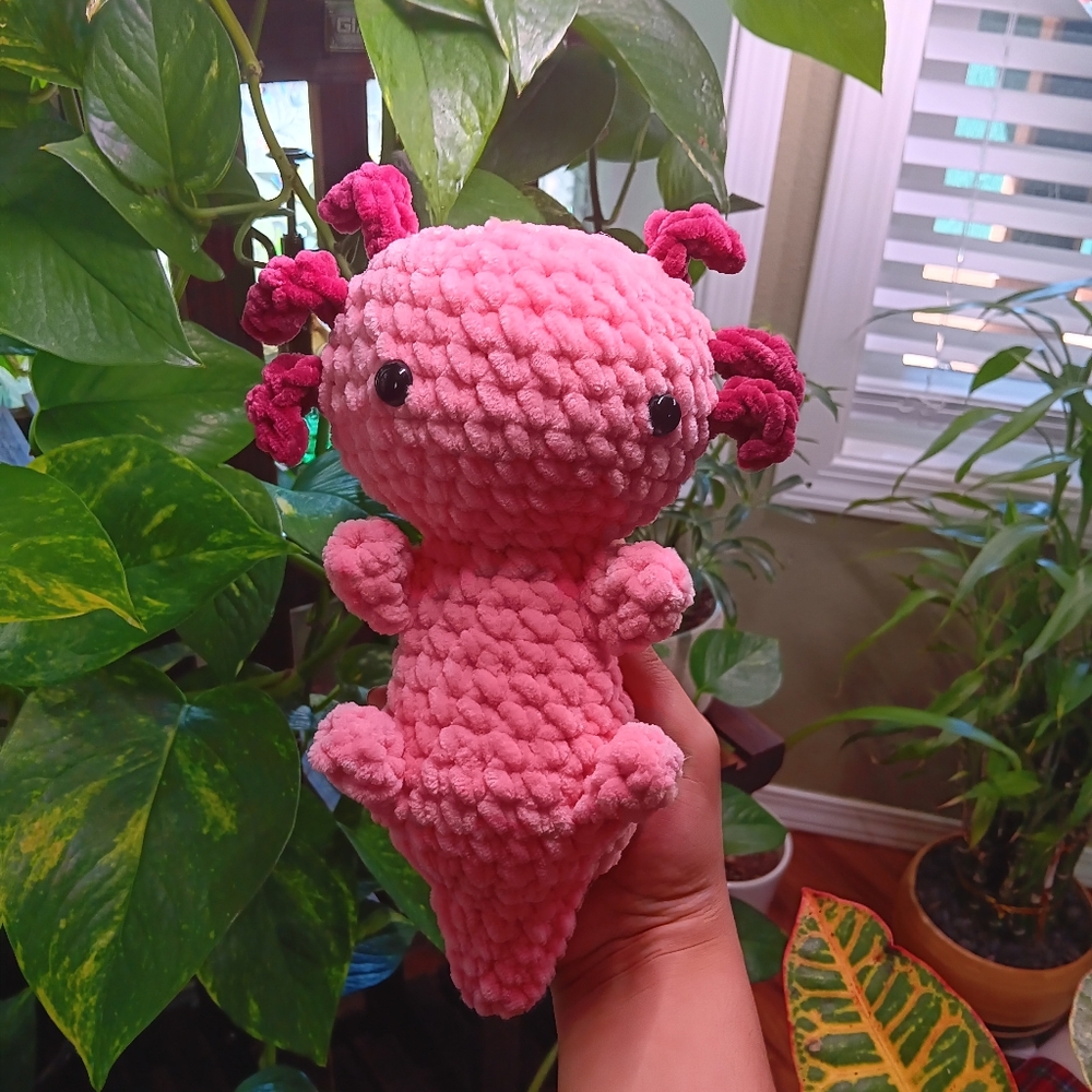 Handmade Crochet Pink Baby Axolotl